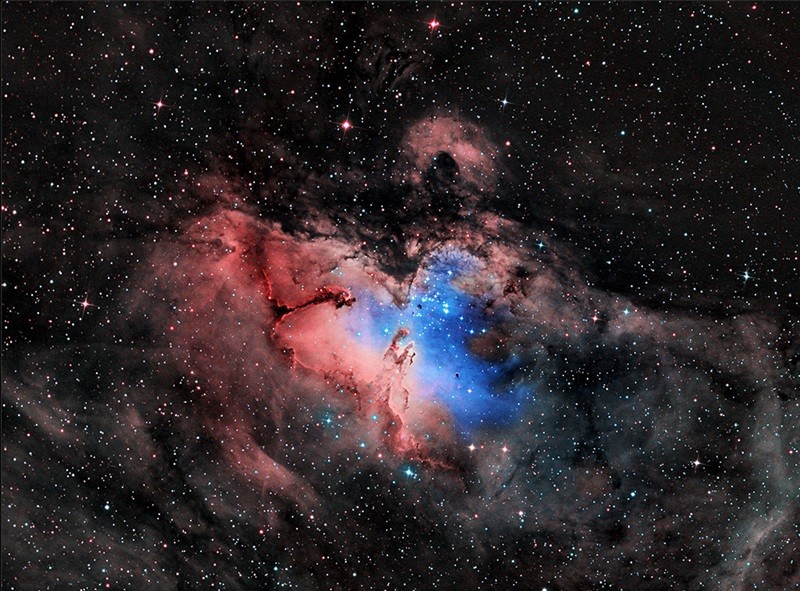 Cosmic red, white, and blue