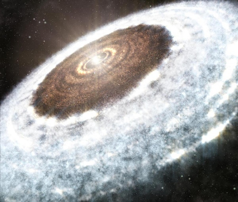 Flaring star pushes out "snow line," unlocking previously frozen organic molecules