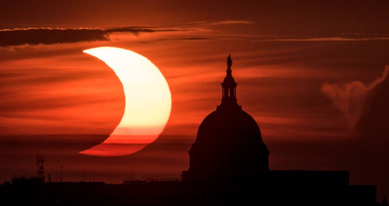 Partial Solar Eclipse over the U.S. Capitol