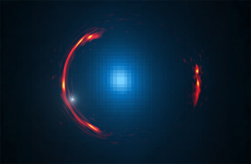 Dark Matter Dwarf Galaxy Found Hidden in Spacetime Warp
